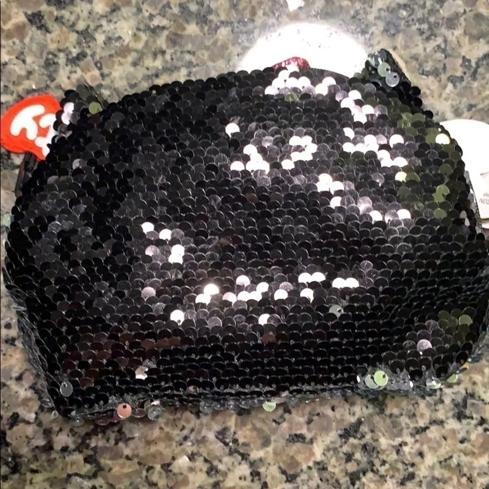 TY Black cat purse sequins Kiki NWT